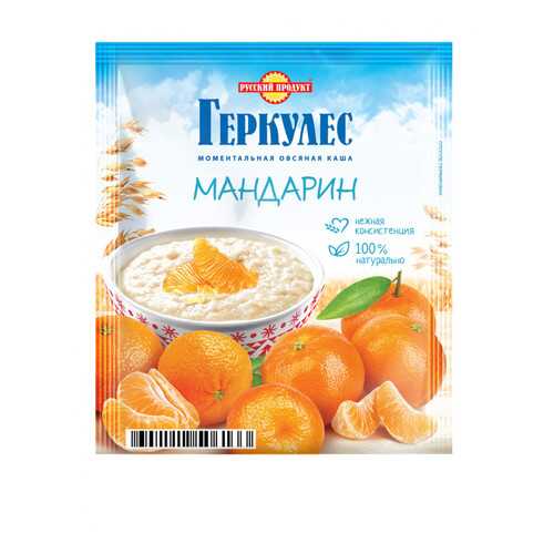 Овсяная каша Русский продукт моментальная геркулес с мандаринами 35 г в Дикси