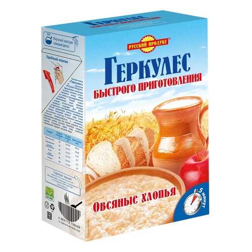 Овсяные хлопья Геркулес Быстрого приготовления Русский продукт 420 г в Дикси