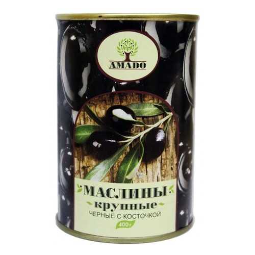 Черные маслины Amado с косточкой крупные 400 г в Дикси