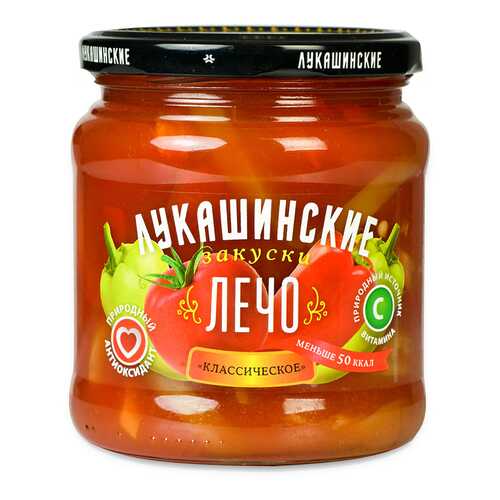 Лечо Лукашинские классическое натуральное ООО Росконсервпродукт 450г стекло Россия в Дикси