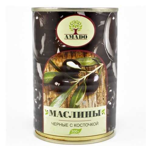 Маслины черные Amado с косточкой 300 г в Дикси