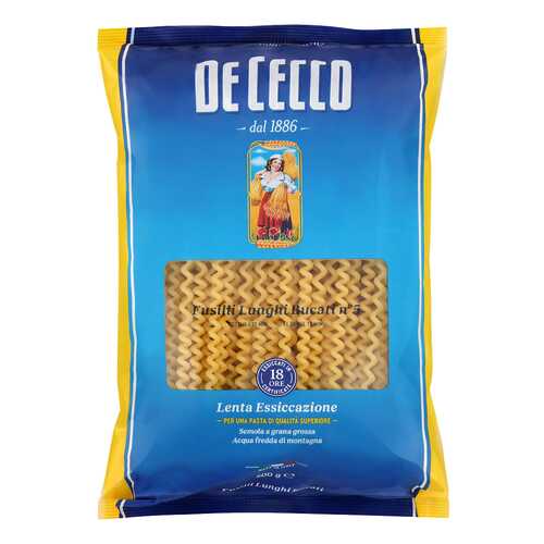 Макароны De Cecco Fusilli lunghi bucati №5 500 г в Дикси