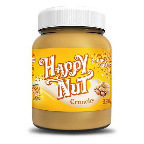 Арахисовая паста Happy Nut Crunchy с кусочками 330 г в Дикси