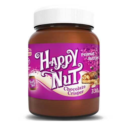 Арахисовая паста HAPPY NUT шоколадная с кусочками 330 г в Дикси