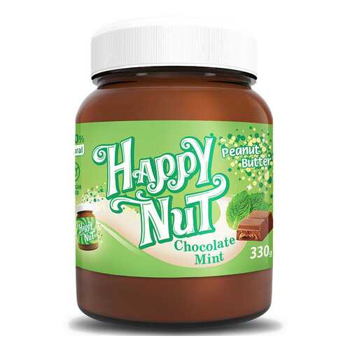 Арахисовая паста шоколадная HAPPY NUT с мятой 330 г в Дикси