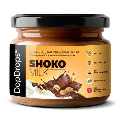 Шоколадно-ореховая паста SHOKO MILK с арахисом и молочным шоколадом без сахара, 250 г в Дикси