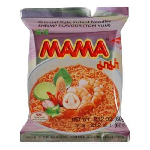 Лапша Mama тайская быстрого приготовления со вкусом креветки том-ям 60 г в Дикси