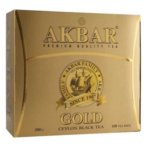 Чай черный Akbar gold цейлонский 100 пакетиков в Дикси