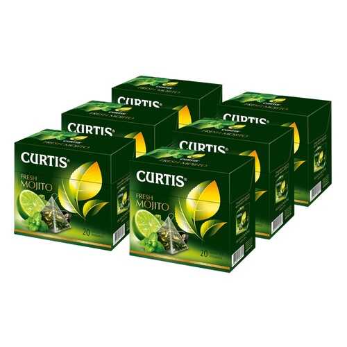 Чай Curtis Fresh Mojito, зелёный с добавками, 20 пирамидок х 6 упаковок в Дикси