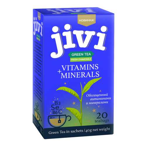 Чай Jivi Green tea Fresh Chamomile, зеленый с добавками, 20 пакетиков в Дикси