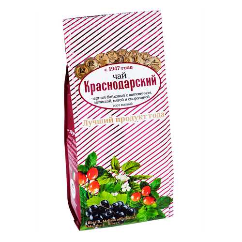 Чай Краснодарский С шиповником, мелиссой, мятой и смородиной черный листовой 100 г в Дикси