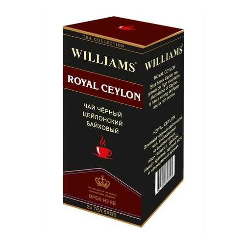 Чай Williams Royal Ceylon, черный цейлонский байховый, 25 пакетиков в Дикси