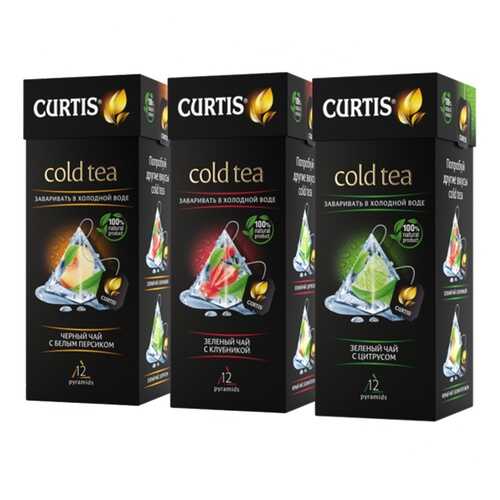 Набор чая Curtis Cold tea, ассорти , 12 пирамидок х 3 упаковки в Дикси