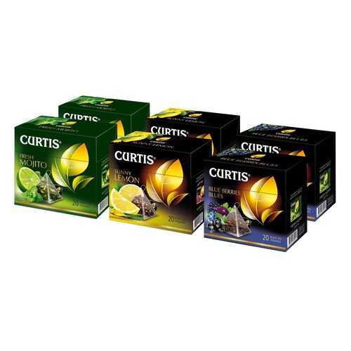 Набор чая Curtis Fresh Mojito, Sunny Lemon, Blue berries blues ассорти 6*20 пирамидок в Дикси