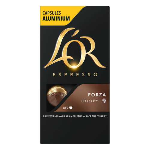 Капсулы L’OR Espresso Forza для кофемашин Nespresso 10 капсул в Дикси