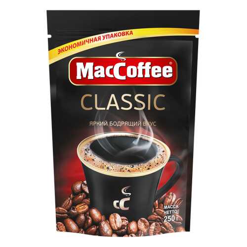 Кофе натуральный растворимый гранулированный ClASSIC т.з. MacCoffee, д/пак 250г*12 в Дикси