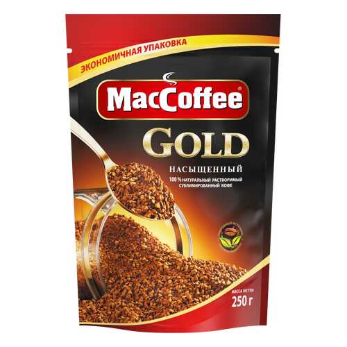 Кофе натуральный растворимый сублимированный GOLD т.з. MacCoffee, д/пак 250г*12 в Дикси