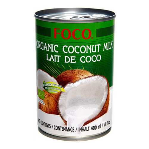 Органическое кокосовое молоко Foco organic 10-12% 400 г в Дикси