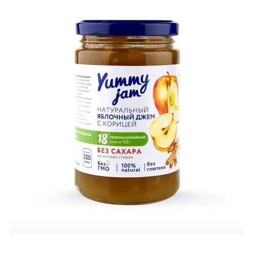 Джем Yummy jam яблочный с корицей без сахара 350 г в Дикси