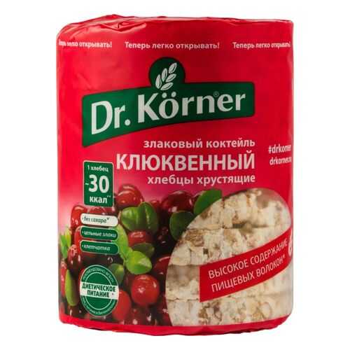 Хлебцы хрустящие Dr.Kоrner злаковый коктейль клюквенный 100 г в Дикси