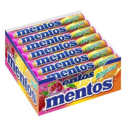 Драже Mentos фрукты жевательное 21*37 г в Дикси