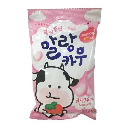 Карамель Лотте Malang Cow Strawberry Milk Лотте 79 г Южная Корея в Дикси