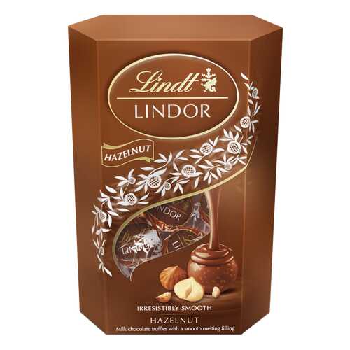 Набор конфет Lindt lindor молочный шоколад с кусочками фундука 200 г в Дикси