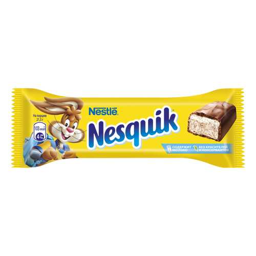 Батончик Nestle nesquik шоколадный 43 г в Дикси