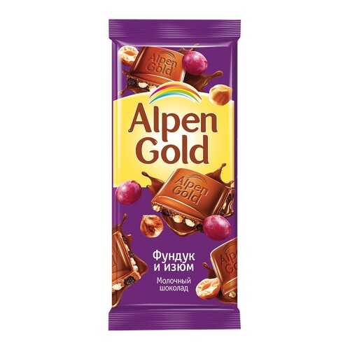 Шоколад ALPEN GOLD молочный фунд/изюм 90г*5 шт в Дикси