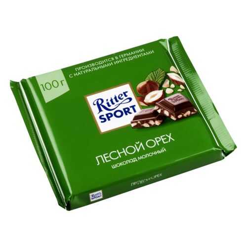 Шоколад молочный Ritter Sport лесной орех 100 г в Дикси