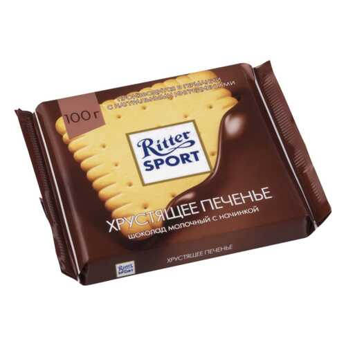 Шоколад молочный Ritter Sport с начинкой хрустящее печенье 100 г в Дикси