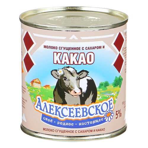 Молоко Алексеевское сгущенное 5% с сахаром и какао 380 г в Дикси