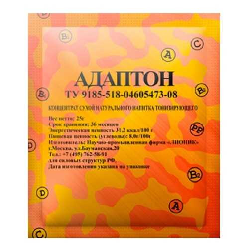 Концентрат сухой натурального напитка тонизирующего Адаптон, Лионик, 25г. 5шт гудс в Дикси