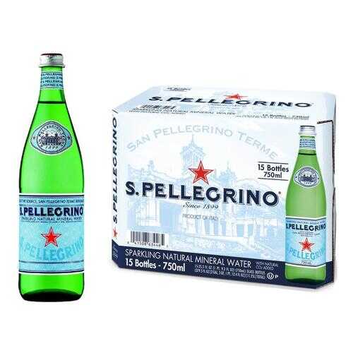 Минеральная вода газ S.Pellegrino 0.75 л стекло по 15 шт в Дикси